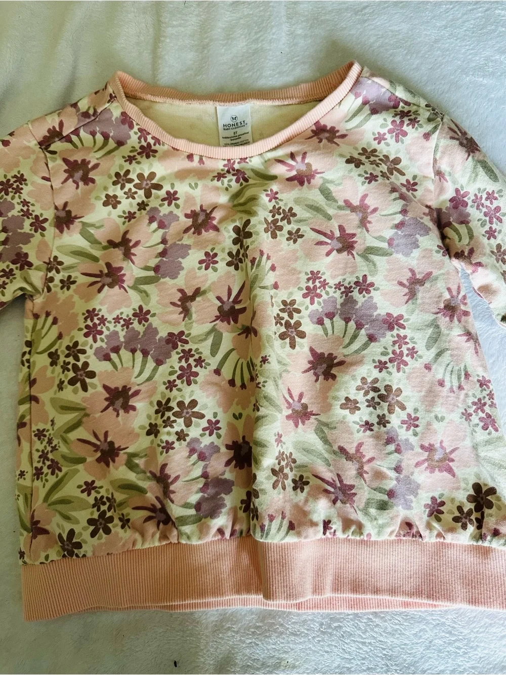 Indigo Pink Floral Sweatshirt with Gray Joggers